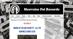 Desktop Screenshot of mauvaisefoirecords.com